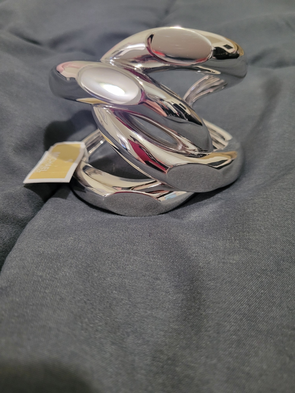 Authentic Michael Kors High-Shine Silver Cuff Bracelet
